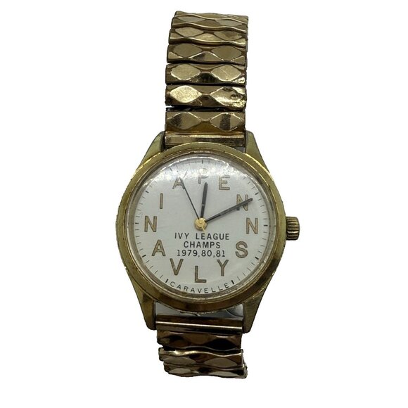 Vtg Caravelle Pennsylvania Watch Stretch Bracelet 1/20 10K GF Ivy League Champs - Picture 1 of 7